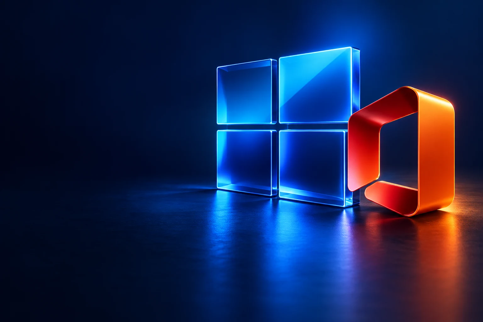 Blauwe en oranje driedimensionale softwarevormen